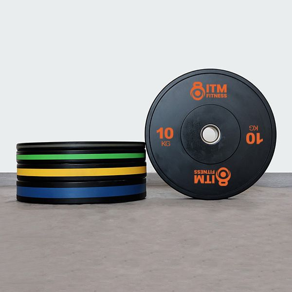 Rubber Bumper Plates With Colour Stripes